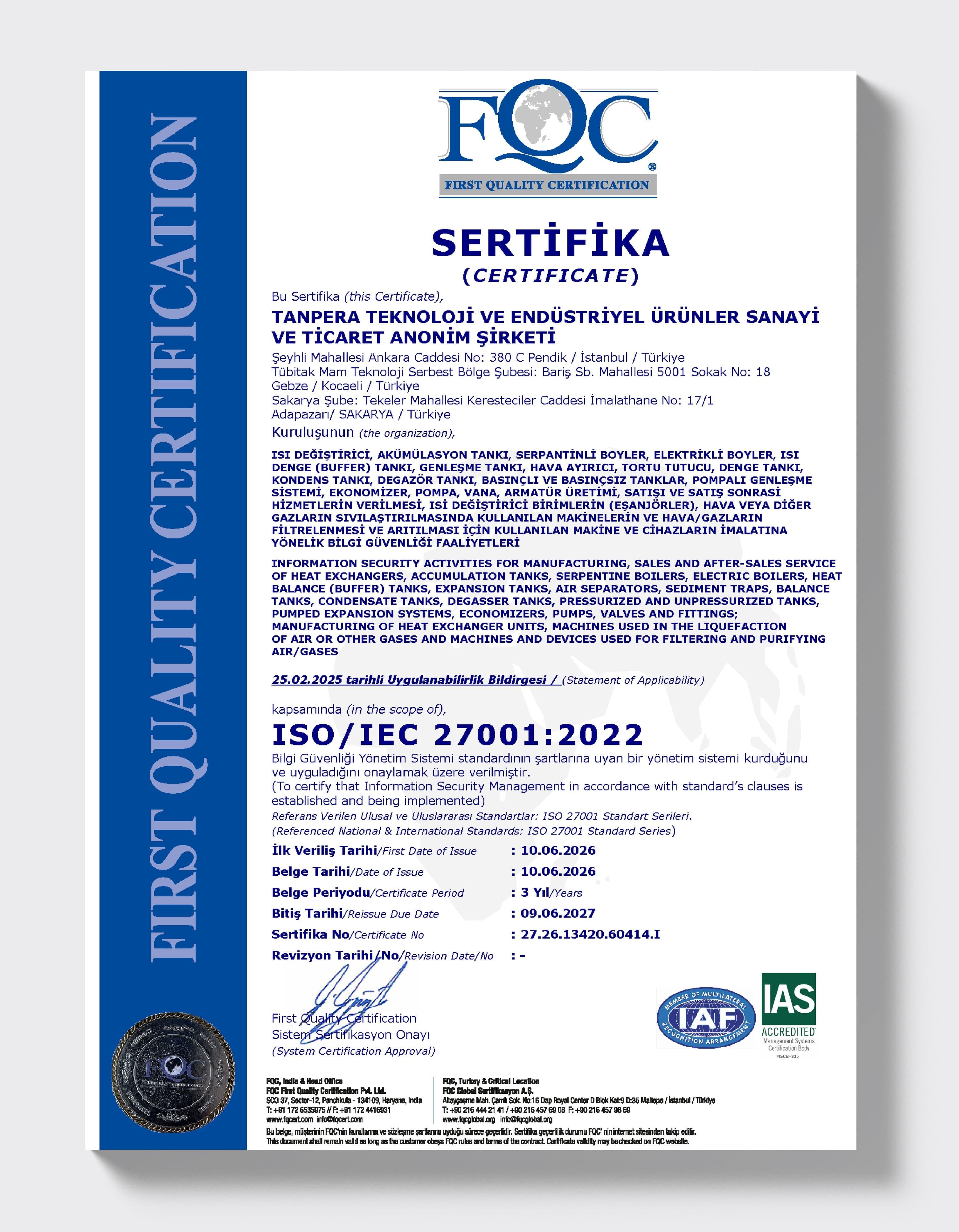 ISO 27001 — Bilgi Güvenliği